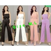 Jumpsuit - Đồ bay dài ống suông 2 dây cúp ngực sang trọng (tặng kèm thắt lưng) - AV5764