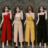 Jumpsuit/ đồ bay dài tôn dáng, hở vai, nơ cách điệu ở ngực, thoải mái và siêu chất – H2021- M&M Boutique