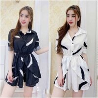 Jumpsuit/ đồ bay đùi, áo tay dài, cách điệu thân trước, form đẹp, năng động – J2021 – M&M Boutique