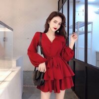 Jumpsuit Giả Váy Cột Nơ Eo Cực Xinh Kèm Hình Thật