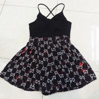 Jumpsuit giả váy dây đan chéo