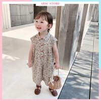 Jumpsuit hoa nhí cổ bẻ tay ngắn Hàn Quốc - Hàng Quảng Châu Cao Cấp