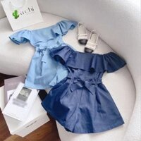 Jumpsuit Jean Bèo Thắt Nơ Ngang Eo – Ausa House