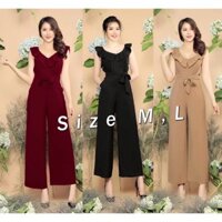 JUMPSUIT LỬNG CỔ BÈO THẮT NƠ