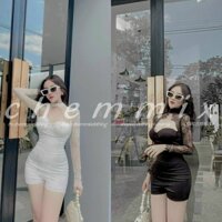 Jumpsuit nữ body tay dài phối ren cúp ngực ChemMix thiết kế siêu xinh cho nàng dự tiệc, dạo phố