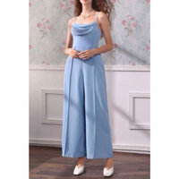 jumpsuit nữ dài suông xanh