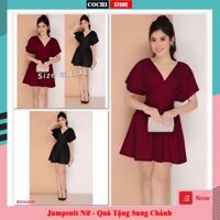 Jumpsuit Nữ Ngắn Với Áo Tay Cánh Cổ Tim Dự Tiệc Sang Chảnh Với Áo Liền Quần Giả Váy Xinh Xắn J1009