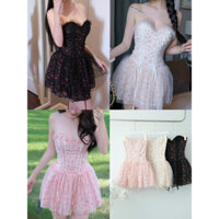 Jumpsuit quây cúp ngực giả váy hoa nhí đan thân cực xinh best seller Mmuse Store