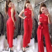 JUMPSUIT REN CỔ LỌ CỘT NƠ