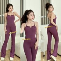 Jumpsuit tập gym yoga- Bộ tập yoga jumpsuit ống loe - Bộ jum liền thân tôn dáng
