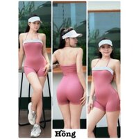 Jumpsuit Viền Trắng Tập Gym, Yoga, Aerobic, Pilates, Pickleball