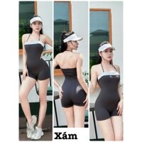 Jumpsuit Viền Trắng Thể Thao Nữ - Tập Gym, Pickleball, Pilates