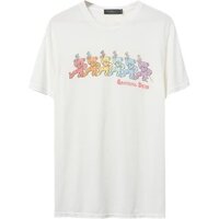 Junk FOOD Phong cách mới Hàng có sẵn Grateful Dead Dancing Bear Áo thun ngắn tay cổ điển