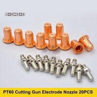 Junmeng 20 Chiếc PT60 Plasma Cắt Đèn Pin Đầu Phun Điện Cực Cho Chuyên Nghiệp 60A Chống HF Khí Nén Đánh Lửa IPT60 TP60 Cắt Kim Loại Đẹp