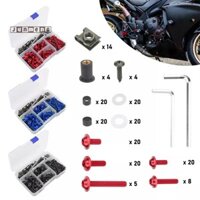 Junmeng Xe Máy Fairing Bu Lông Bộ 177 Miếng M5 M6 Kính Chắn Gió Vít Dây Buộc Fairing Bu Lông Đai Ốc Kẹp Bộ Cho Kawasak Cho Xe Honda Đẹp