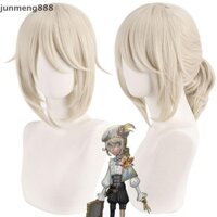 Junmeng888 Identity V Edgar Walden Cosplay Tóc Giả Kem Trắng Đuôi Ngựa Uốn Tóc Halloween Giáng Sinh Người Phụ Nữ Cos Đạo Cụ Vai Trò Chơi Carnaval Đẹp