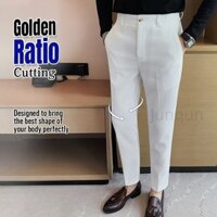 Junqun quần nam quần dài Không cần ủi và vừa vặn quần straight fit nam và giản dị quần thời trang nam