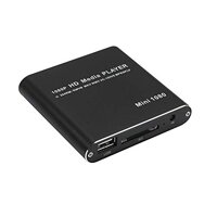 Junyan Garment Factory Mini 1080P Summate HD Media USB HDD SD/MMC Card Player Box (Color : Black)