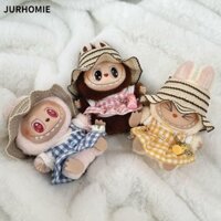 Jurhomie 4 Quần Áo Labubububu 17cm, Có Túi Đeo Ngang Áo Thun Nhiều Màu Sắc Váy Kẻ Sọc Phù Hợp Với, Quần Áo Hợp Thời Trang DIY Labupu Phụ Kiện Búp Bê Quà Tặng Trẻ Em