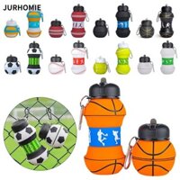 Jurhomie 550ml Silicone Gấp Cốc Trẻ Em Tặng Học Sinh Di Động Có Móc Khóa Bóng Đá Bóng Rổ Bóng Chuyền