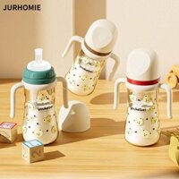 Jurhomie Sippy Cup, Bình nước có ống hút chống rơi PP, Bình sữa nhẹ 300ml chống đầy hơi cho bé lớn