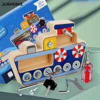Jurhomie Trẻ Em Giả Vờ Chơi Đồ Chơi, Rèn Luyện Động Cơ Tốt Đồ Chơi Giáo Dục Trẻ Em Bằng Gỗ, Quà Tặng Hoạt Động Vít Montessori Có Thể Tháo Rời Bảng Tua Vít Trẻ Em 3 + Tuổi