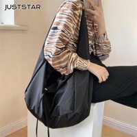 JUST STAR Túi Xách canvas Sức Chứa Lớn Phong Cách Hong Kong Harajuku Dễ Phối Đồ Cho Học Sinh