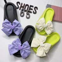 JY226-A2 ( NƠ TIM VẢI ) - (cân nhắc hạ size) Dép nhựa nhẹ eva xỏ ngón xinh xắn, phong cách thời trang mùa hè nữ tính