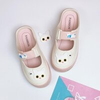 JY804-D18 (MÈO TRẮNG) Dép Mùa Hè Thời Trang Bên Ngoài Cho Nữ Chống Trơn Trượt (cân nhắc tăng size)