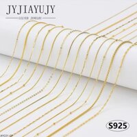 Jyjiayujy 100% Bạc S925 Dây Chuyền Vòng Cổ Không Gây Dị Ứng Màu Vàng Thiết Kế Khác Nhau 55-60cm Phong Cách Thường Ngày Thanh Lịch Hàng Ngày Hợp Thời Trang Nữ Món Quà Trang Sức AYC01-GP-Long
