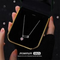 Jyjiayujy 100% Nguyên Bản Bạc S925 Vòng Cổ Còn Hàng Pin Zircon Trái Tim Phong Cách Hai Màu Chất Lượng Cao Thời Trang Không Gây Dị Ứng Món Quà Trang Sức Sử Dụng Hàng Ngày JYN27