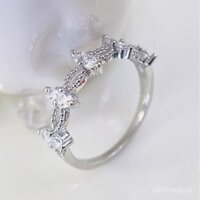JZ561 Váy Cưới Phong Cách Mới Ren Đính Hạt Nhẫn Nữ Đẹp Đeo Nhẫn Nhỏ Zircon Vàng Trắng