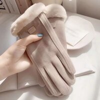[K-beauty] Găng Tay Mùa Đông Nữ Da Lộn Cảm Ứng Điện Thoại Thông Minh
