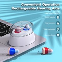 K & Fcoptee Máy trợ thính CIC mini mới, máy trợ thính có thể sạc lại