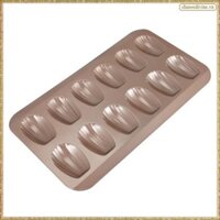 [K O G X] 12Cup Vỏ Chống Dính Madeleine Chảo Thép Carbon Khuôn Nướng Bánh Dụng Cụ
