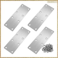[K O G X] 4 Giá đỡ thẳng Tấm hàn phẳng Nẹp thép không gỉ có ốc vít cho đồ nội thất Gỗ cửa gỗ