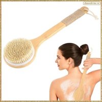 [K O G X] Bàn chải cơ thể khô Bàn chải tẩy tế bào chết tắm Bàn chải tẩy tế bào chết lưng có tay cầm bằng gỗ dài để tắm, loại bỏ, giảm Cellulite & tăng cường hệ thống bạch huyết