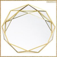 [K O G X] Đĩa tráng miệng bánh phương Tây vàng Bắc Âu Đĩa tròn hình học Đĩa thủy tinh mỹ phẩm Trang sức Khay đựng đồ trang trí Đồ dùng lớn