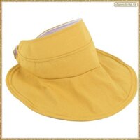 [K O G X] Kem chống nắng phiên bản Hàn Quốc dành cho nữ Mặt nạ chống nắng mùa hè hoang dã Mũ chống nắng rỗng màu vàng