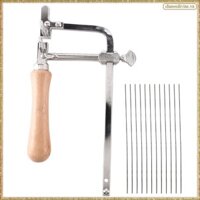 [K O G X] Nơ cưa có thể điều chỉnh chuyên nghiệp Tay cầm bằng gỗ Khung cưa trang sức Dụng cụ cầm tay Khung cưa thợ kim hoàn