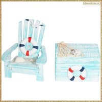 [K O G X] Thuyền buồm Ghế Tượng Nhỏ Ghế Gỗ Thông Thủ Công Ngọn Hải Đăng Biển Thu Nhỏ Bãi Biển Trang Trí Nhà Cửa Dễ Thương