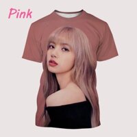 K-pop BlackPink Jisoo Jennie Rose Lisa In Hình Áo Thun Cổ Tròn Họa Tiết Áo Thun Fan Áo Thun Top Unisex Casual Tay Ngắn