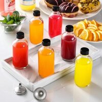 [K & X] 12 Chai Thủy Tinh Nhỏ 60ml Có Nắp Kín Hơi Mẫu Trong Suốt Chai Boston / Lọ / Hộp Đựng Nước ép Gừng Bắn Dầu Nồi MỚI