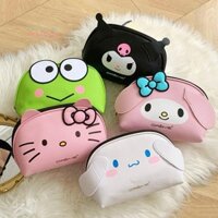 [K & X] Túi Trang Điểm Sanrio Hello Kitty Cinnamoroll Kuromi Túi Đựng Mỹ Phẩm PU Dung Tích Lớn Túi Rửa Bút Túi Đựng Tiền Xu Túi Son Môi MỚI
