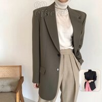 K103|Áo khoác vest nữ cổ điển dài tay dáng rộng cá tính gdorder