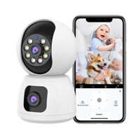 K12 Dual Lens 1080P 2.4G 5G WiFi IP Camera 360° PTZ Smart Home Security Protection Video Monitor Baby Nanny Pet Surveill