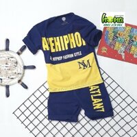 K8715 Bộ quần áo thun cotton bé trai từ 30-45kg