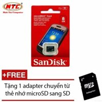 k89 Thẻ nhớ MicroSDHC Sandisk 8GB Class 4 + Tặng 01 adapter microSD 1