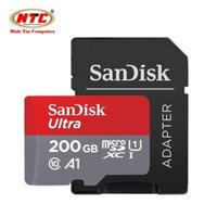 k89 Thẻ nhớ MicroSDXC SanDisk Ultra A1 200GB Class 10 U1 100MB/s kèm adapter - Model 2018 (Xám đỏ) 1