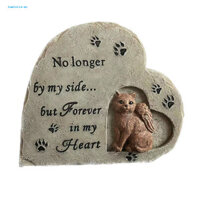 Ka * Pet Cat Headstone Đá thú cưng hình trái tim Đá mèo ngoài trời cho mèo Quà tặng đồng cảm cho thú cưng Kim cương giả mèo thủ công để trang trí sân vườn Hoàn hảo cho chủ sở hữu mèo Đông Nam